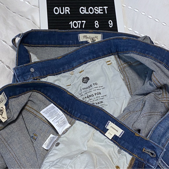 MADEWELL Stove piped Jeans, Raw hem, 27" Tall fit, 28" inseam. NWOT - Picture 5 of 7